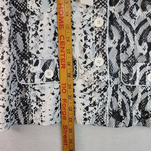 Clara S Sheer Snake Print Lace Button Jacket XL Black White Lightweight New - Picture 9 of 9